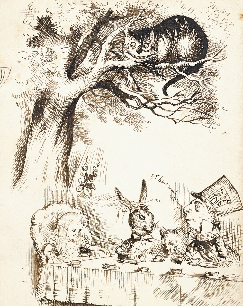疯帽匠茶会的场景，约1865年 作者 约翰·坦尼尔