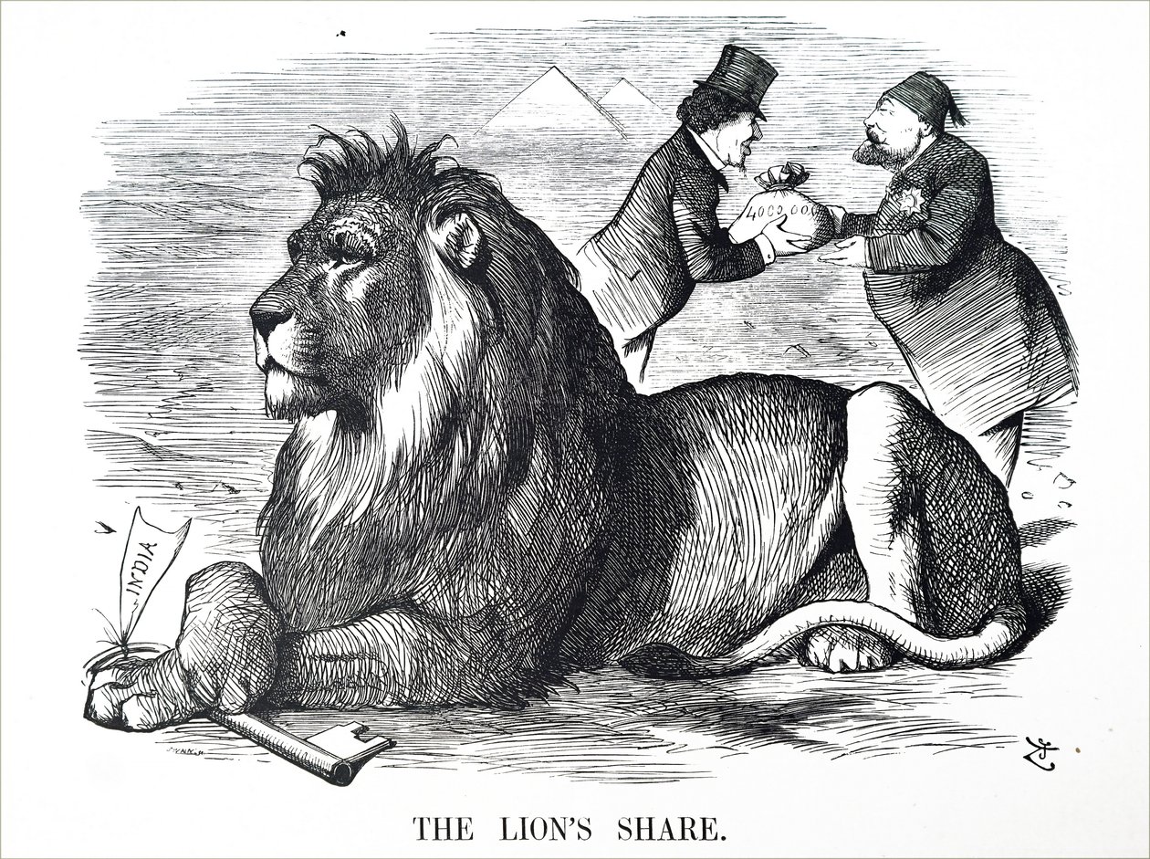The British government authorising the Rothschilds to buy out shares of the Suez Canal. 作者 约翰·坦尼尔