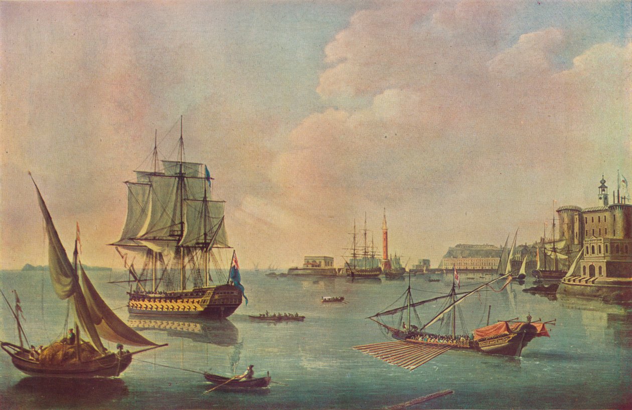 英国人在马耳他港口马耳他港的战争o c1805 作者 约翰·托马斯·塞雷斯