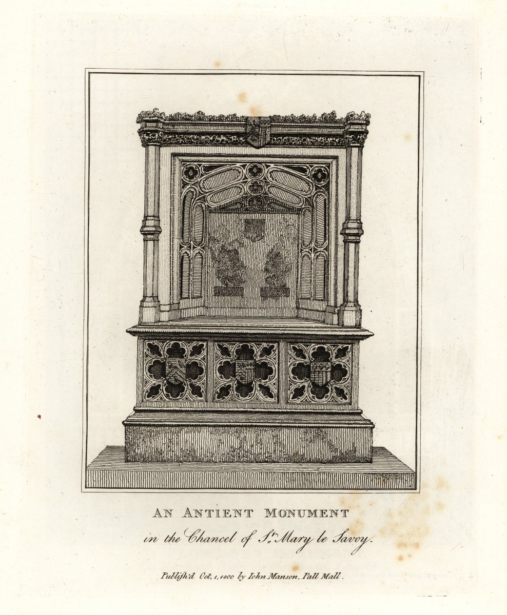 St Mary le Savoy（现在的Savoy Chapel）圣坛中的古代纪念碑 作者 约翰·托马斯·史密斯
