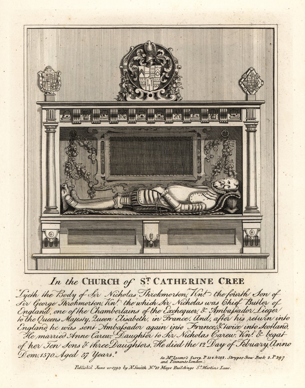 Grave effigy of Sir Nicholas Throkmorton 作者 约翰·托马斯·史密斯