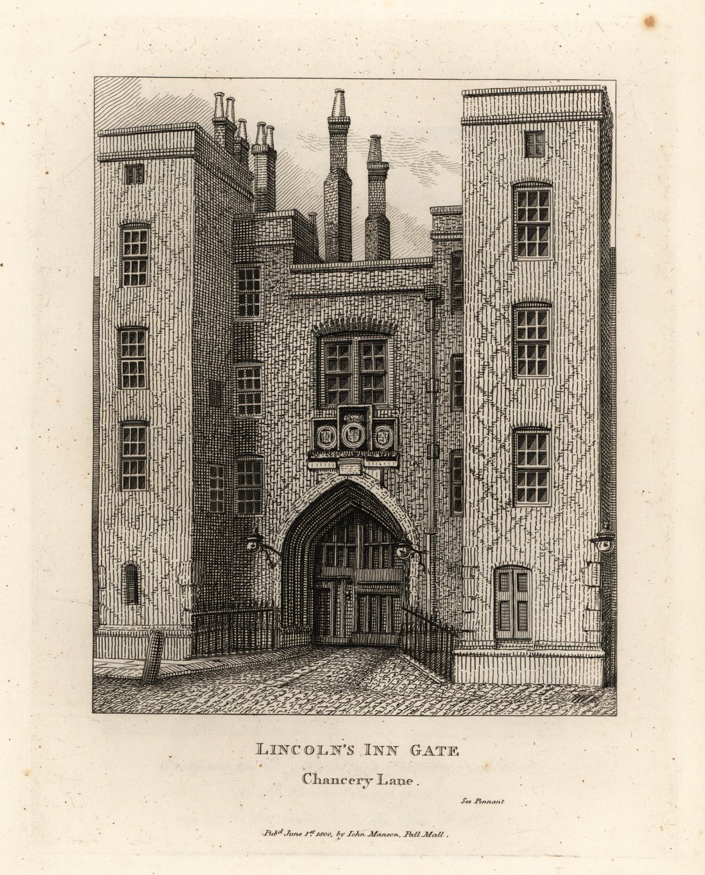 Lincolns Inn Gate, Chancery Lane, London 作者 约翰·托马斯·史密斯