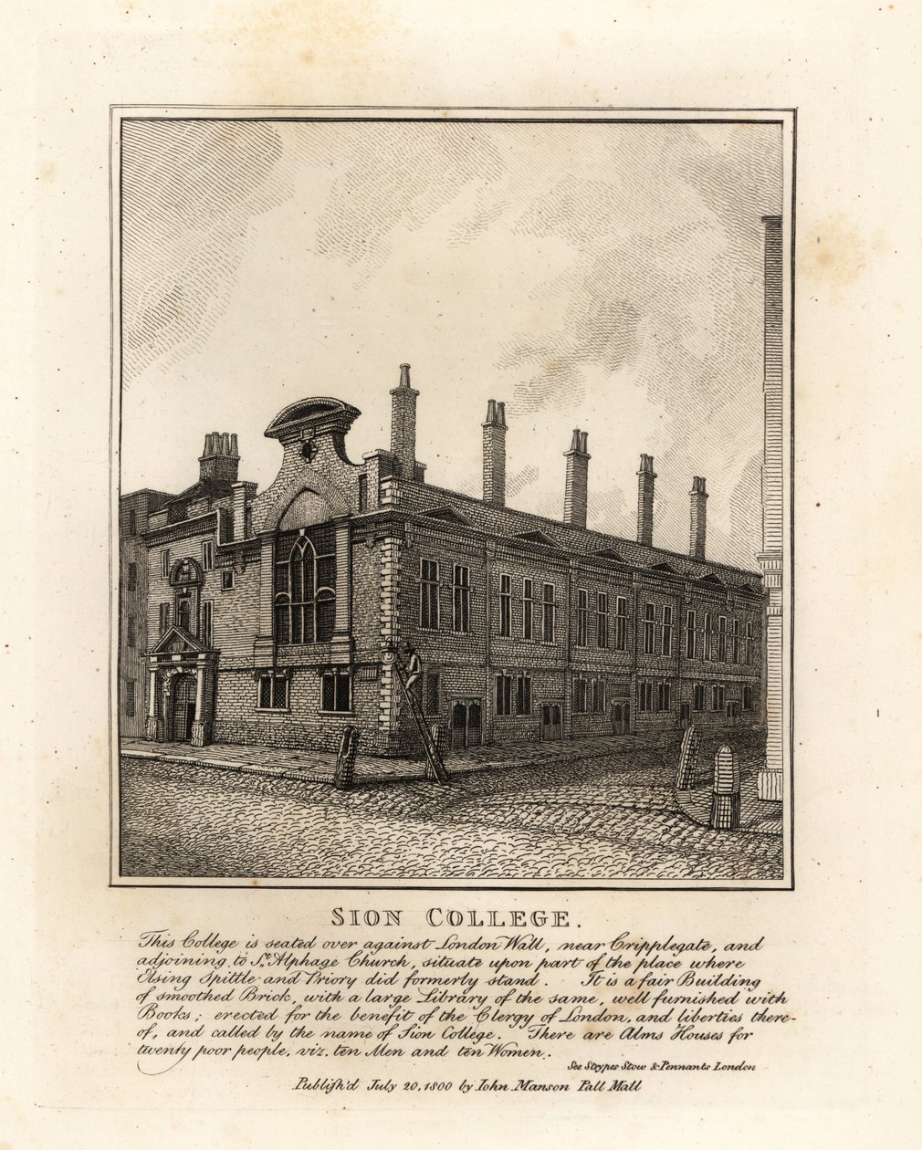 Sion College, at London Wall, near Cripplegate 作者 约翰·托马斯·史密斯
