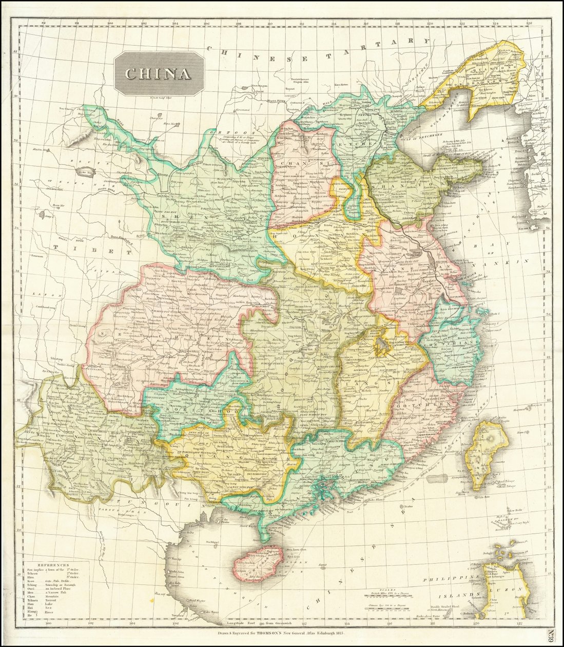 1815 年中国地图 作者 约翰汤姆森
