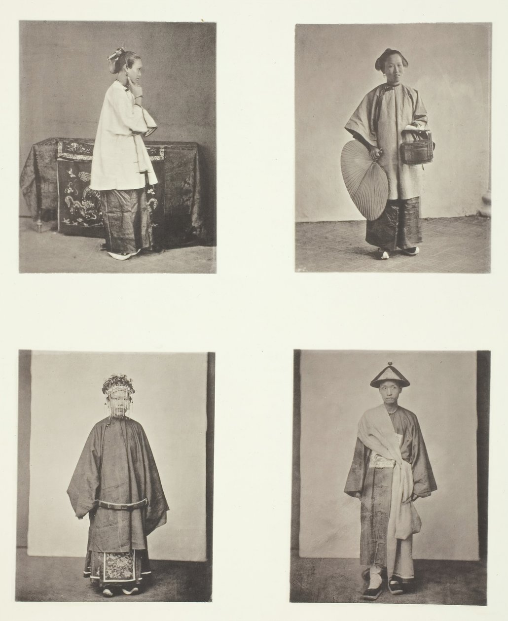 一位广东的女士，女士的女仆，新娘和新郎，约1868年。 作者 约翰汤姆森
