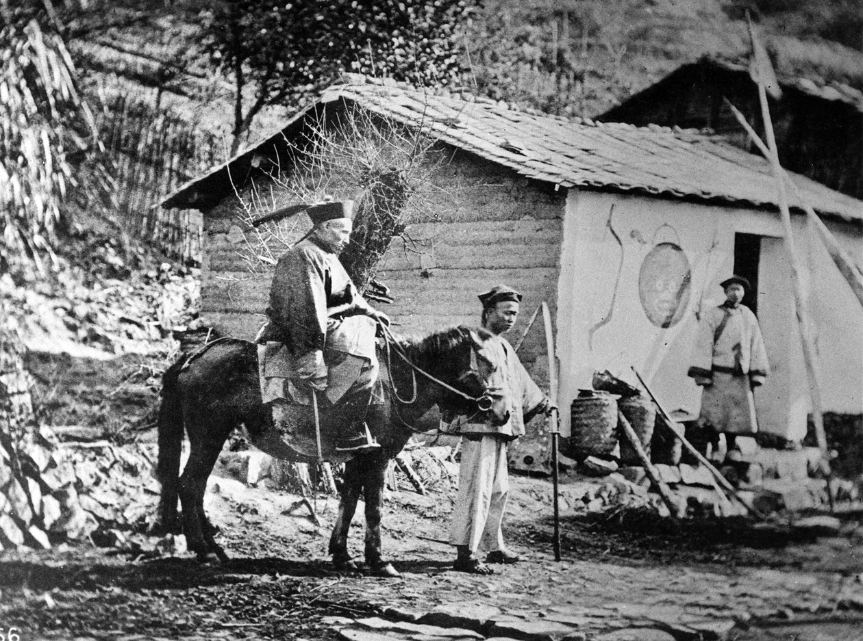 马背上的军事普通话，c.1871 作者 约翰汤姆森
