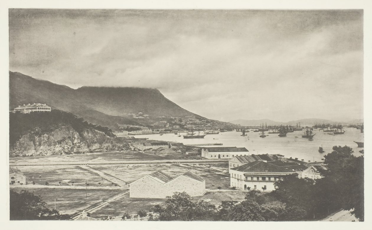 香港维多利亚市，约1868年。 作者 约翰汤姆森
