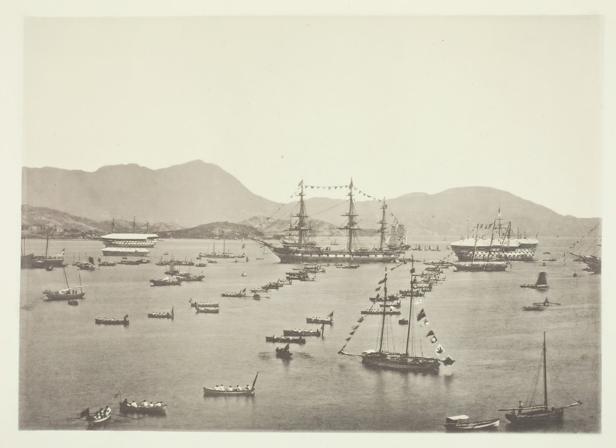香港海港，约1868年。 作者 约翰汤姆森