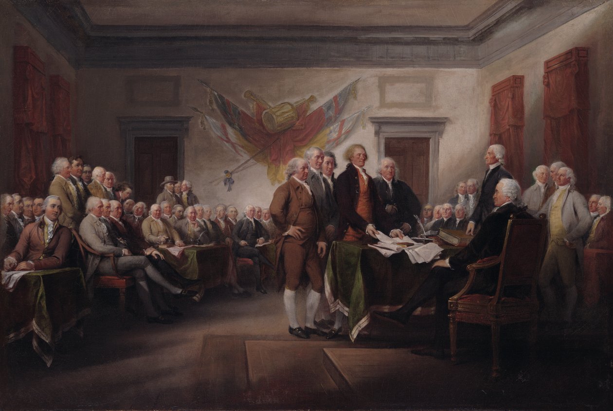 独立宣言》，1776 年 7 月 4 日。 作者 约翰·特伦布尔