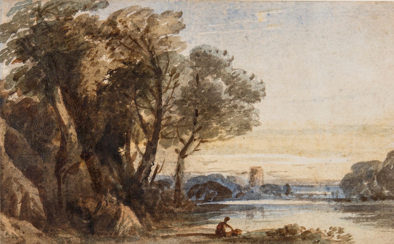 Capriccio Landscape，c.1830（纸上涂有阿拉伯树胶） 作者 约翰·瓦利