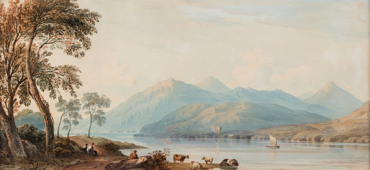 Glengary Loch，日期不详（纸面水彩画） 作者 约翰·瓦利