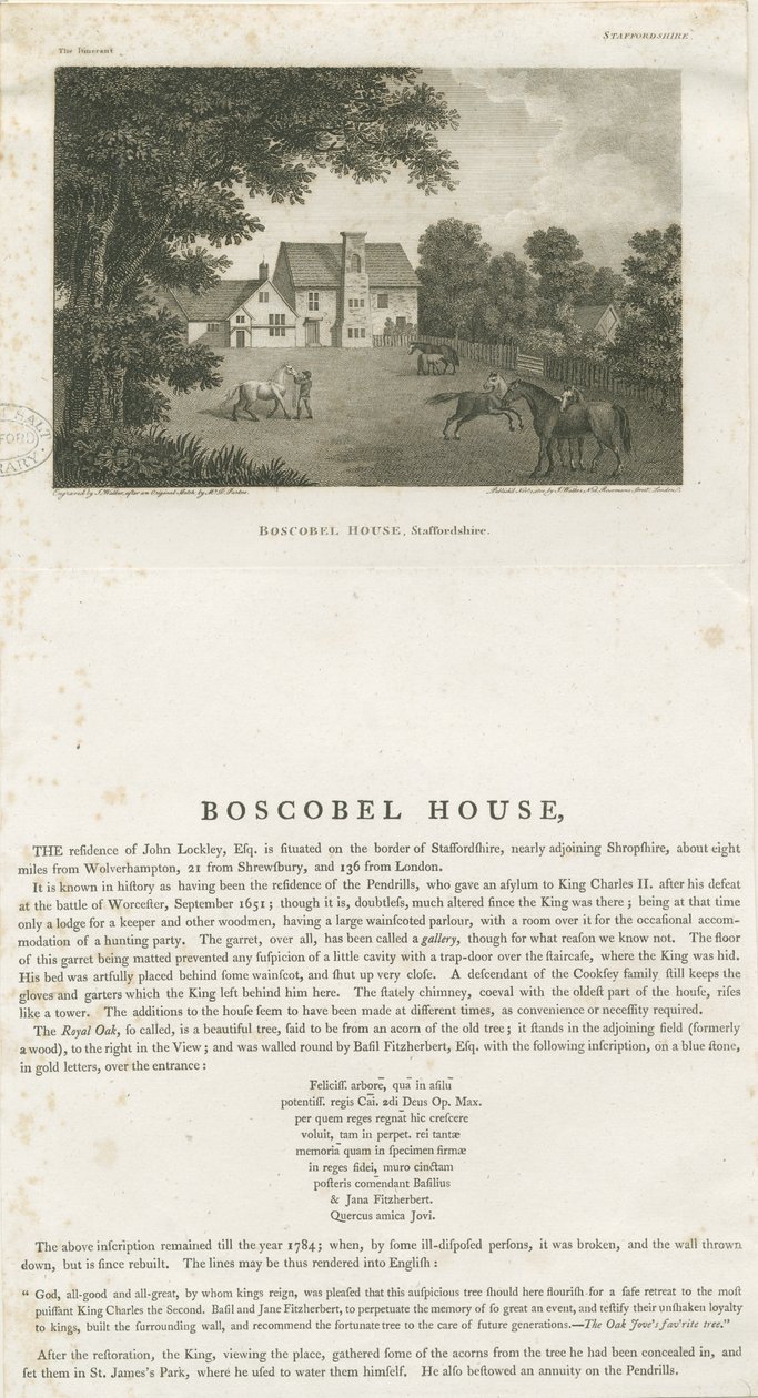 Boscobel House：版画，nd [1800年11月1日] 作者 约翰·沃克