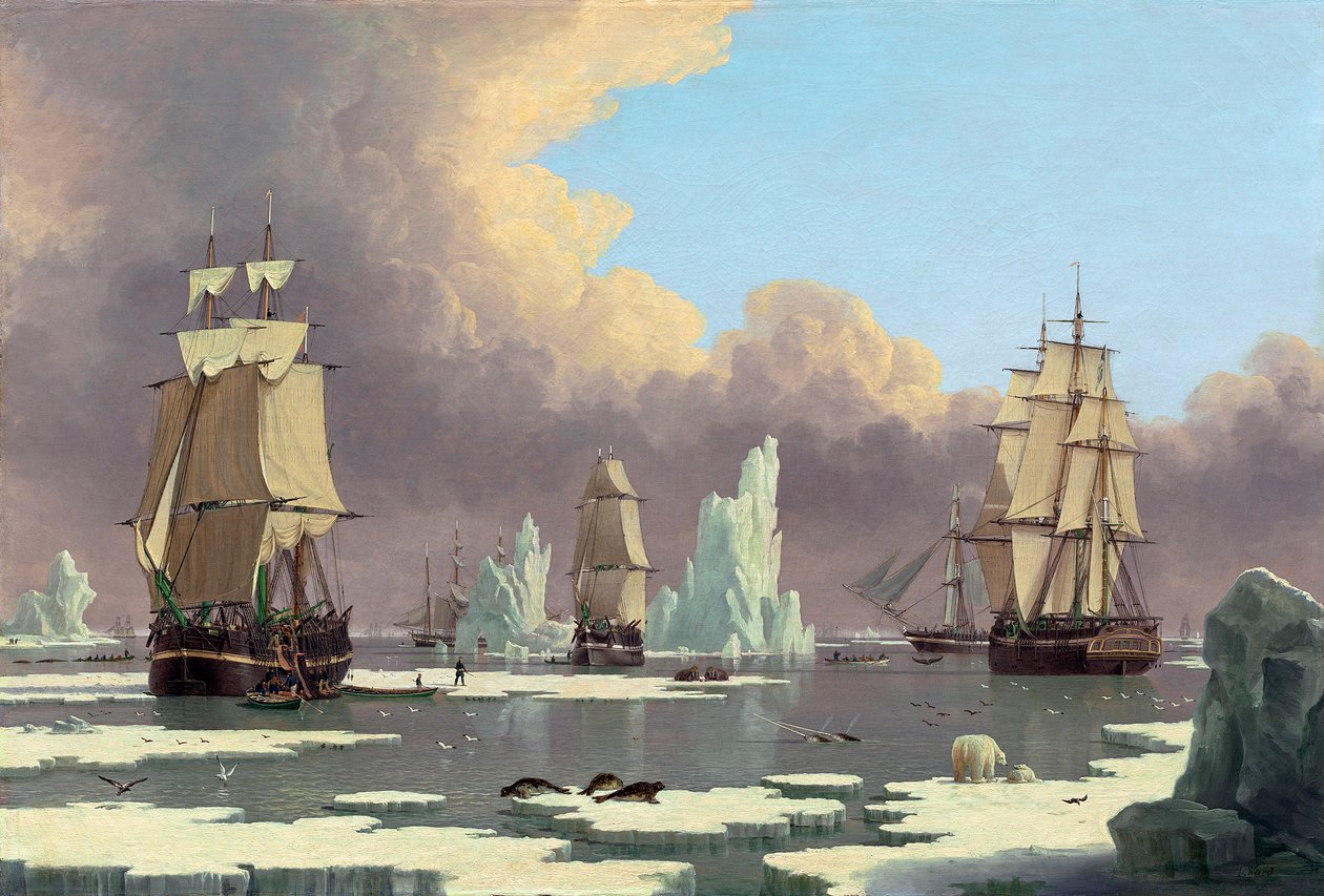 北鲸渔业：天鹅和伊莎贝拉，c。 1840 作者 赫尔的约翰·沃德