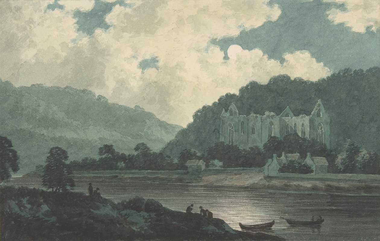 月光下的Tintern Abbey，约1789年。 作者 约翰·沃威克·史密斯