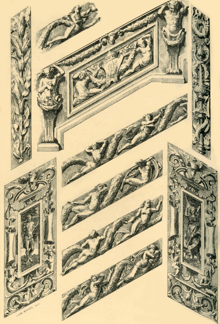 楼梯装饰细节，c1870s，1881年。 作者 约翰·沃特金斯