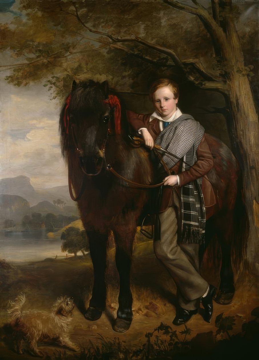 乔·戈登（JW Gordon），《小马男孩肖像》 -绘画，1849年 作者 约翰·沃森·戈登