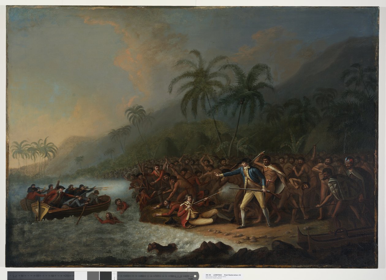 库克之死，约1781,83 , John Webber，c.1781-83（画布上的油画） 作者 约翰·韦伯