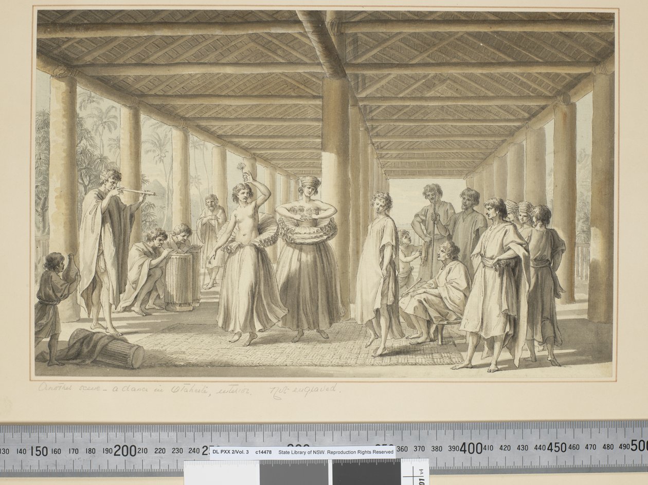 F.14 另一个场景，在奥塔赫特的舞蹈，外部，约1773-84（水彩）。 作者 约翰·韦伯