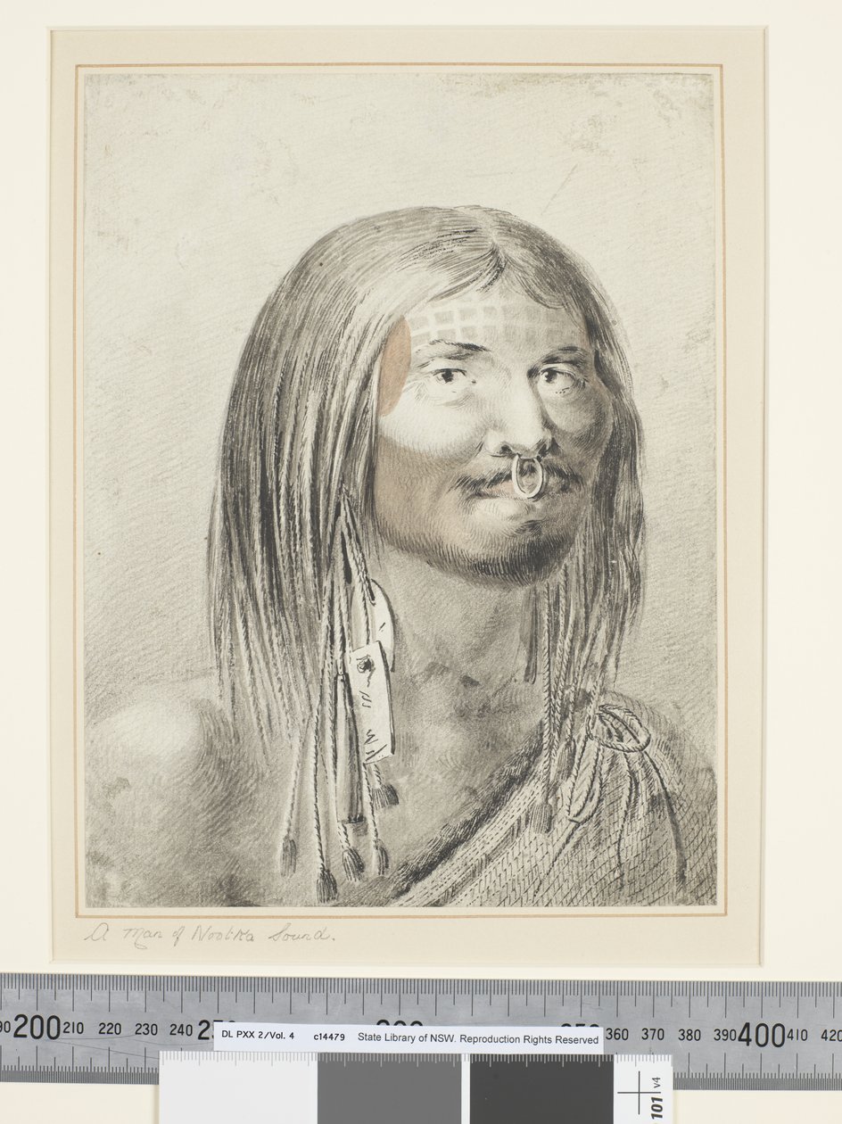 F.21 A Man of Nootka Sound, c.1773-84 (watercolor) 作者 约翰·韦伯