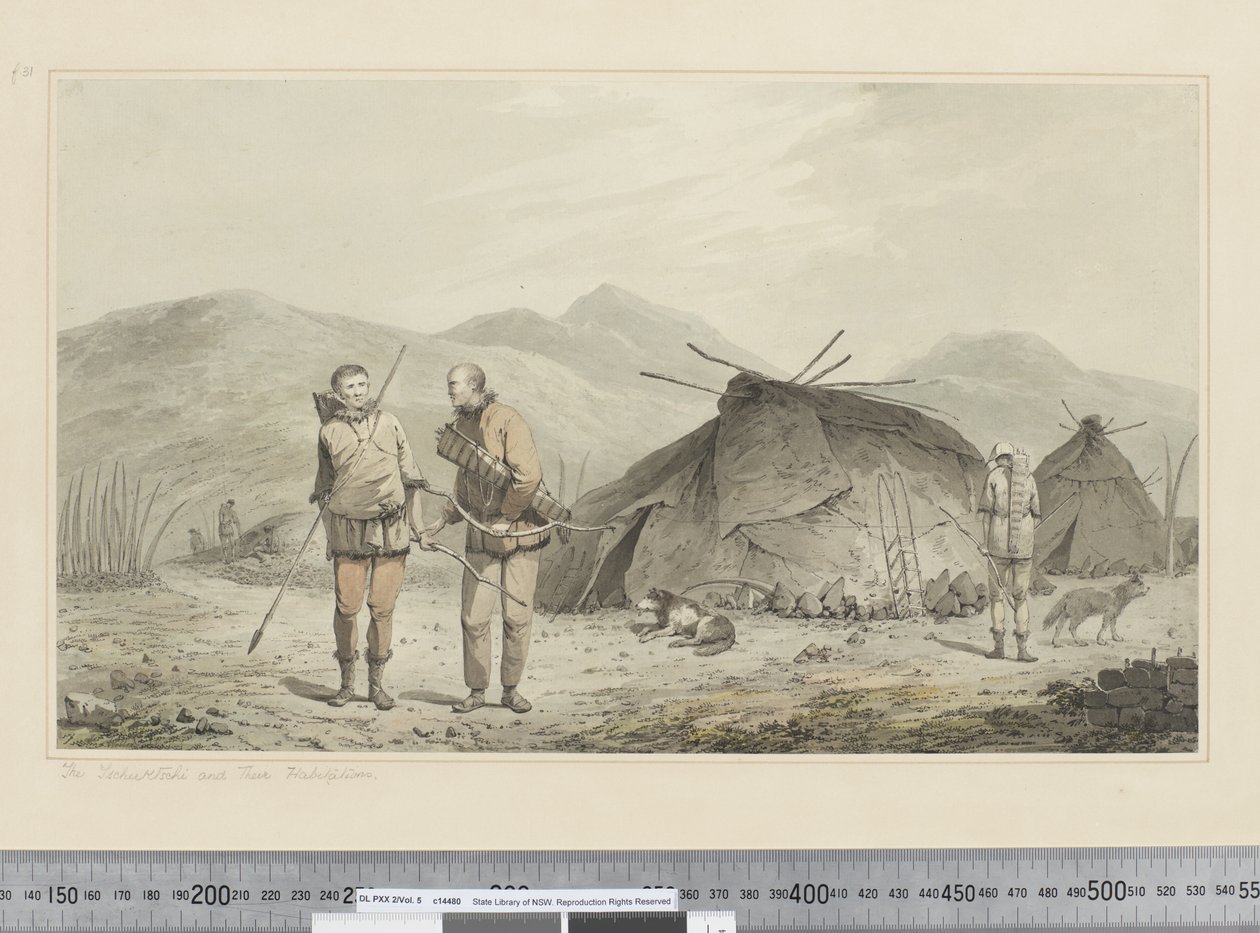 F.31 Tschuktschi 及其栖息地，c.1773-84（水彩） 作者 约翰·韦伯