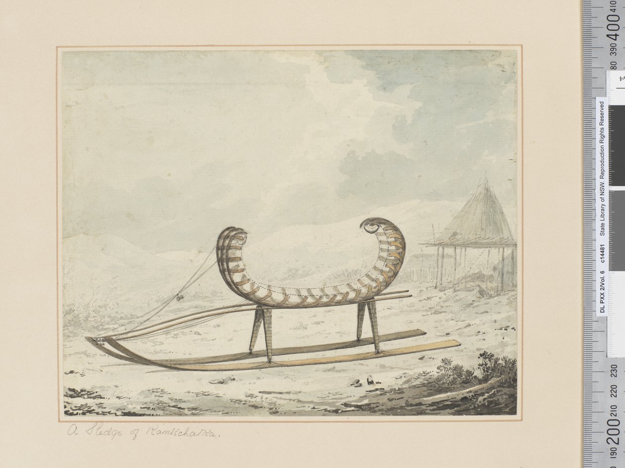 F.40 堪察加雪橇，c.1783-84（水彩） 作者 约翰·韦伯