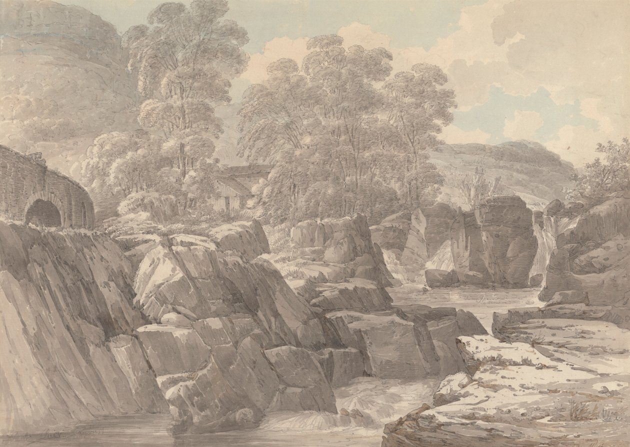 丹比，Betws-y-Coed 附近卢格维河上的 Pont-y-Pair 作者 约翰·韦伯