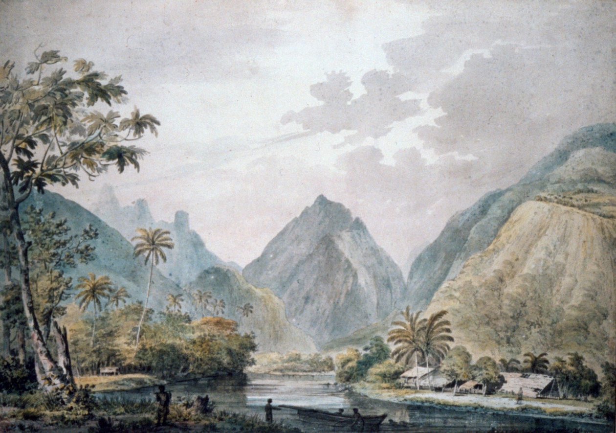 1777年，塔希提岛Vaitepiha山谷的景色 作者 约翰·韦伯