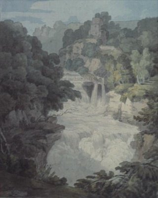 Corra Linn：克莱德瀑布之一 作者 约翰·怀特·雅培