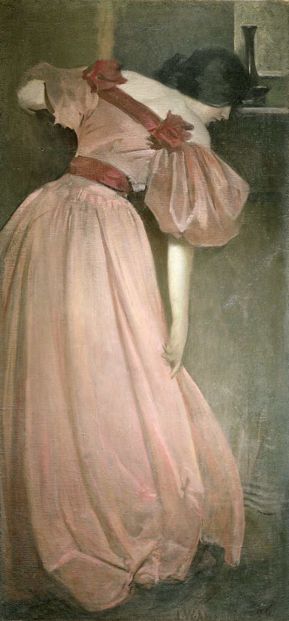粉红色的肖像研究（The Pink Gown），1896年 作者 约翰·怀特·亚历山大