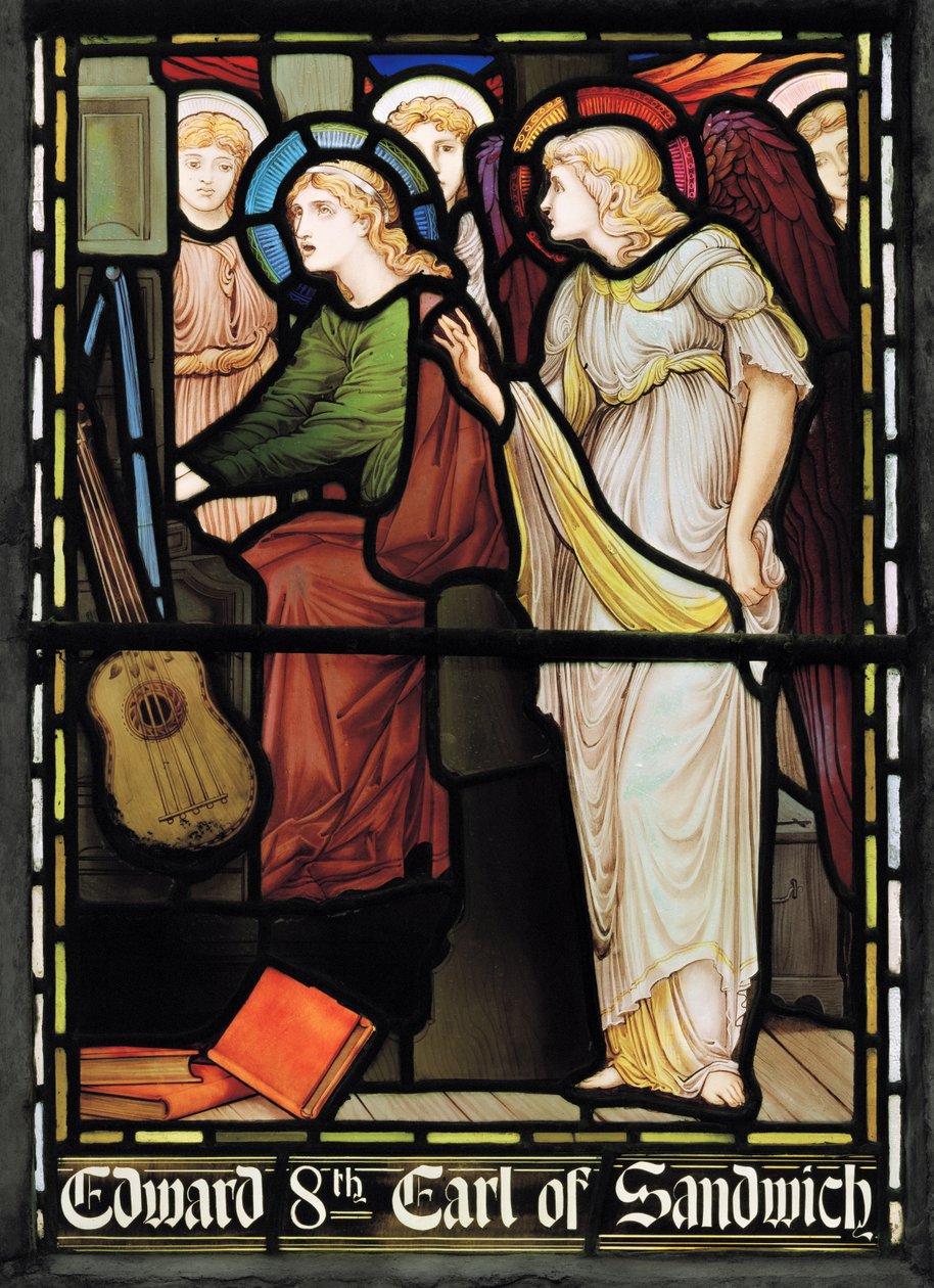 St Cecilia Singing，Lady Chapel Window，c.1885（彩色玻璃） 作者 约翰·威廉·布朗