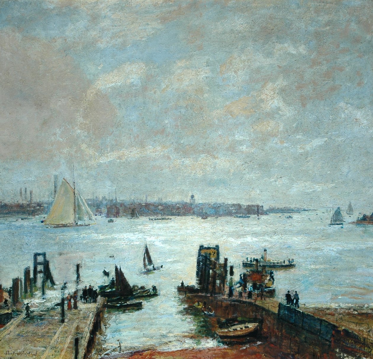 朴次茅斯港，1907年 作者 约翰·威廉·巴克斯顿·奈特