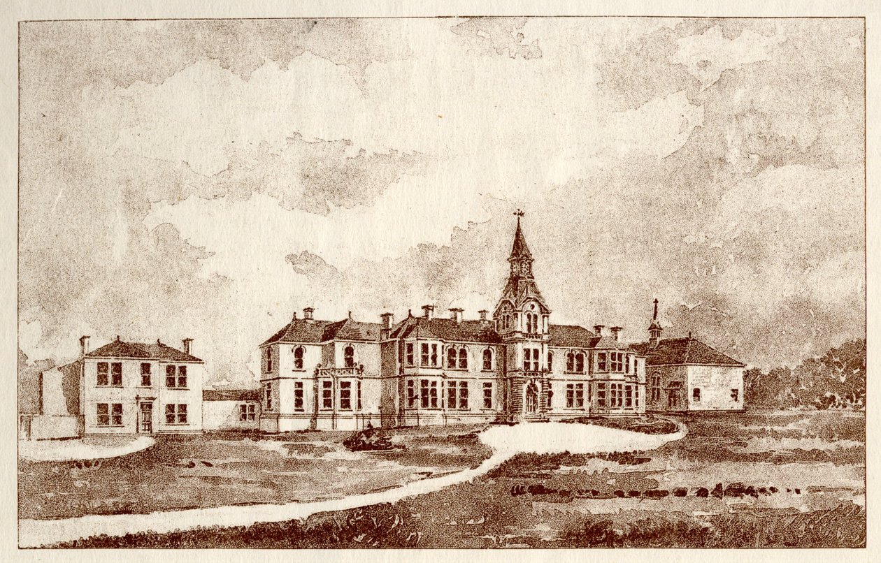 The Newcastle on Tyne Lunatic Asylum，Coxlodge，c.1829（photolitho） 作者 约翰·威廉·戴森