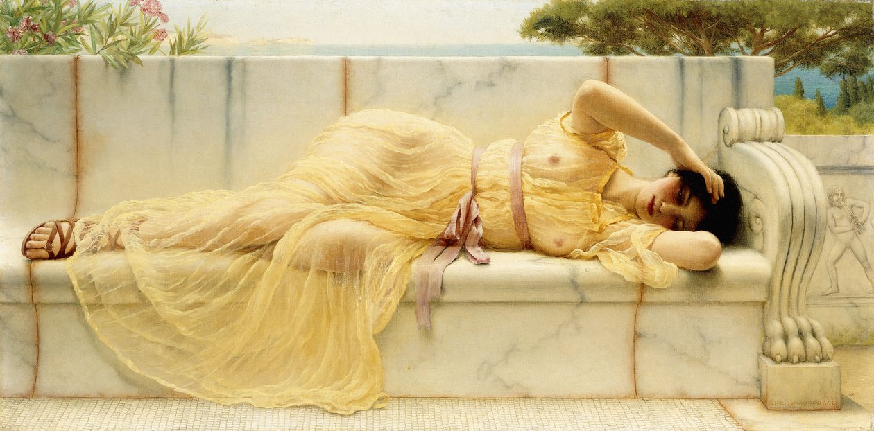 黄布的女孩，1901年 作者 约翰·威廉·高沃德