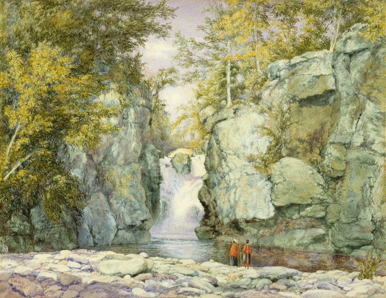 Fawns Leap，卡茨基尔山脉，1867年（纸上写着） 作者 约翰·威廉·希尔