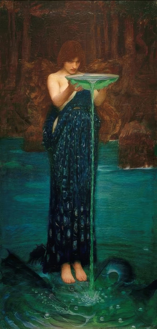 盘旋Invidiosa，盘旋海洋 作者 约翰·威廉姆·沃特豪斯