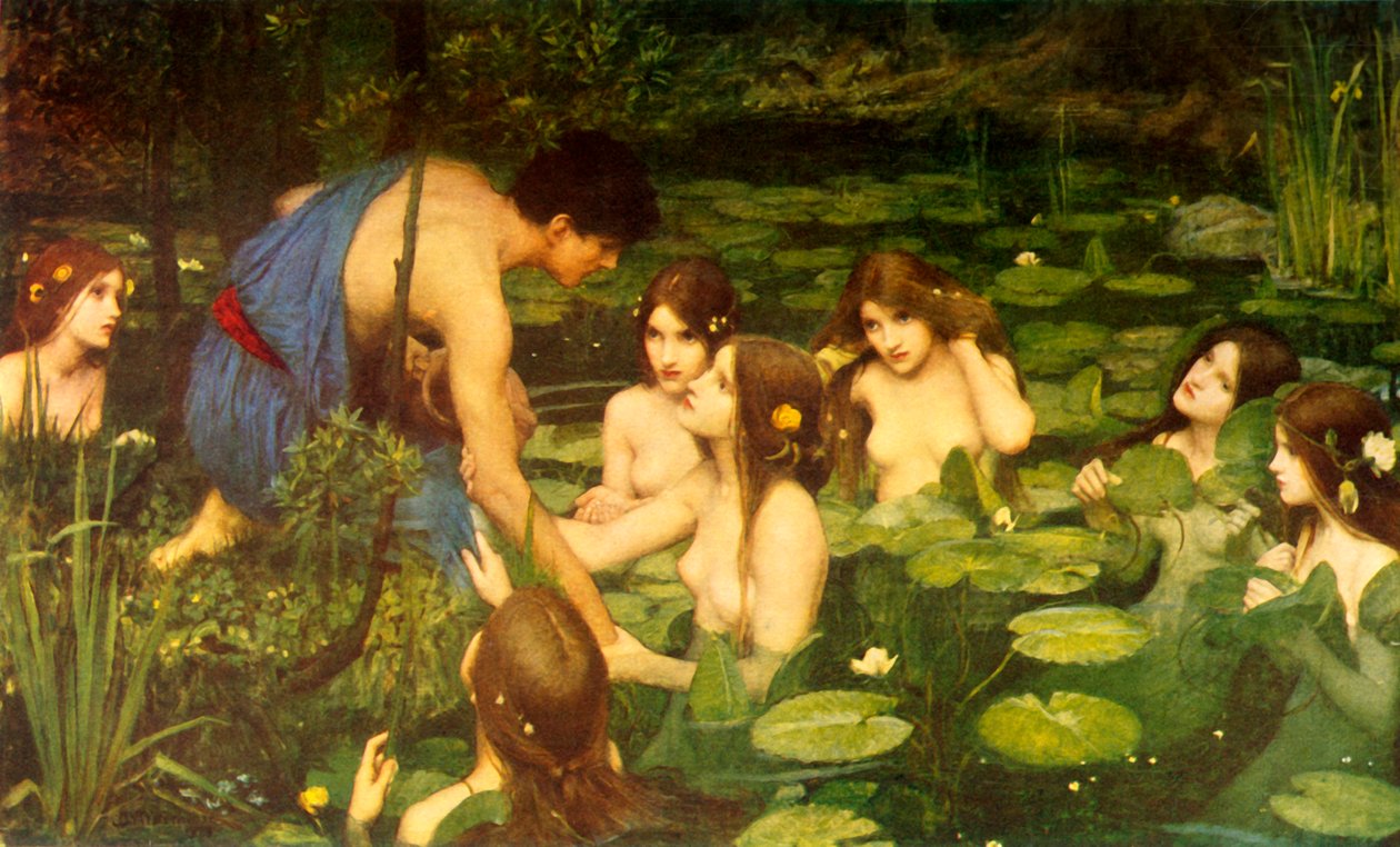 希拉斯和水仙》，1896年，约1915年。 作者 约翰·威廉姆·沃特豪斯