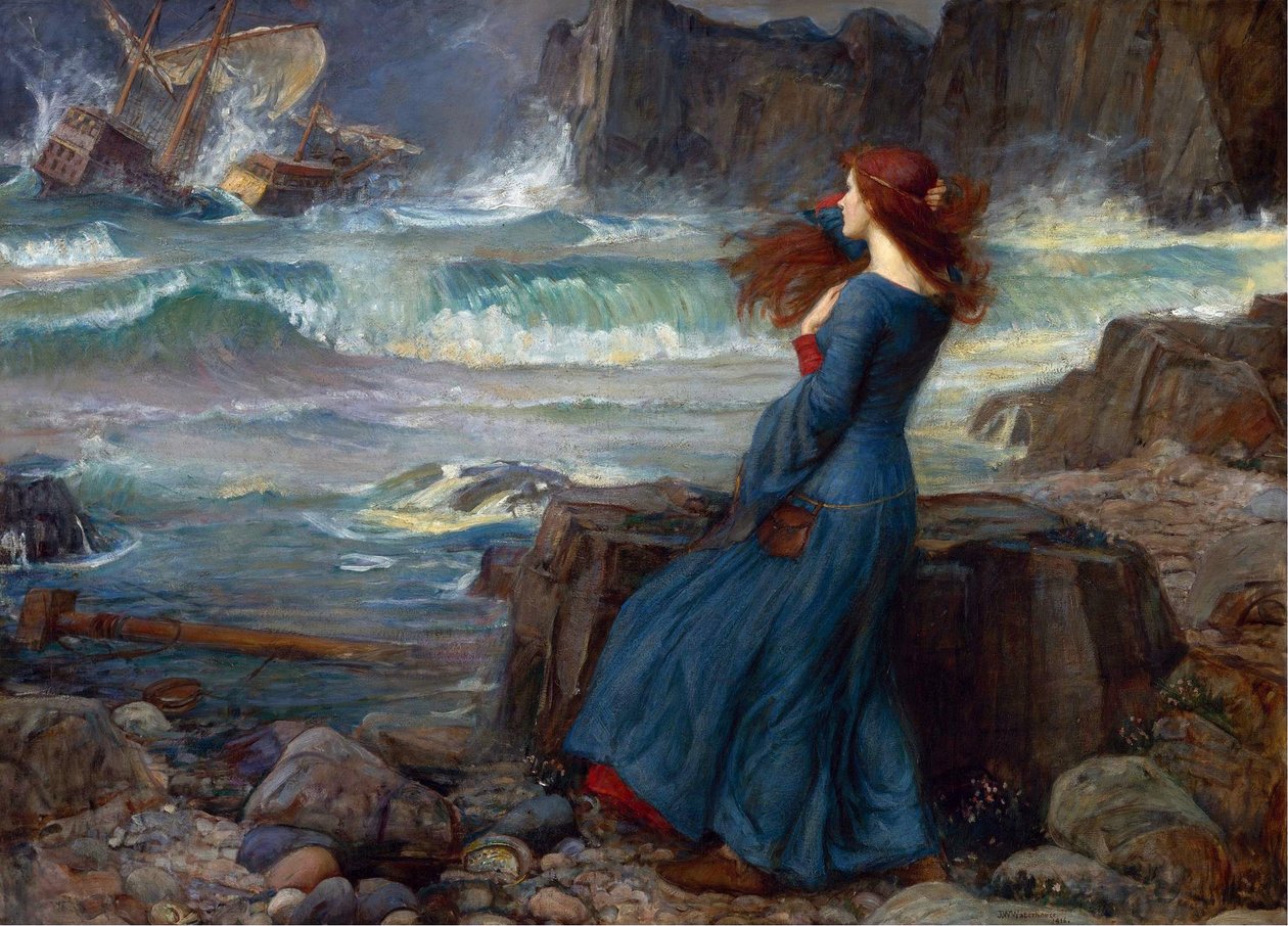Miranda - The Tempest (Shakespeare) - Peinture de John William Waterhouse 作者 约翰·威廉姆·沃特豪斯