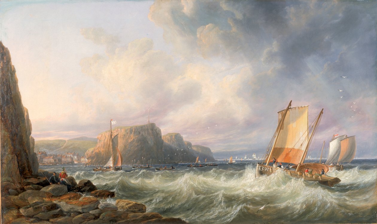 Off the Yorkshire Coast, Staithes 作者 约翰·威尔逊·卡迈克尔