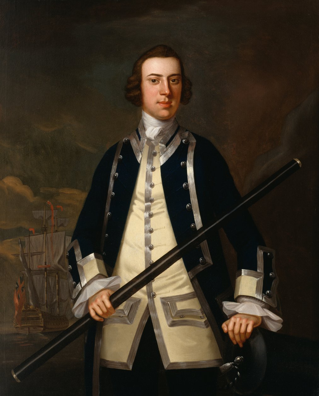 海军军官的肖像，传统上称为Augustus Keppel（1725-86）c.1749 作者 约翰·沃拉斯顿