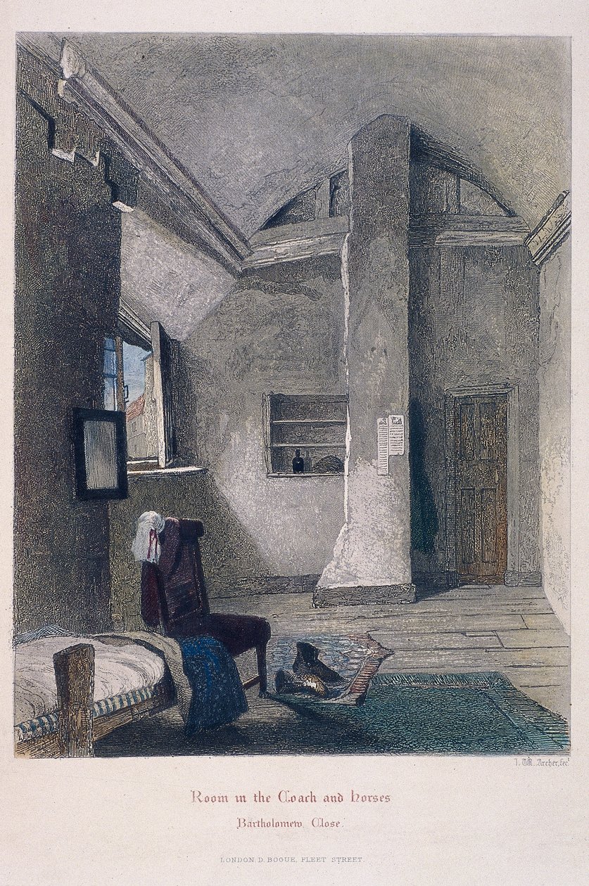 伦敦Bartholomew Close的Coach and Horses旅馆，1851年 作者 约翰·威克汉姆·阿彻