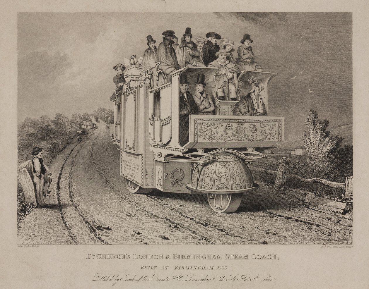 Churchs London博士和伯明翰蒸汽教练，1833年 作者 约翰·库克之后