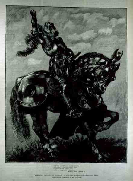 Marmions防御道格拉斯，来自伦敦新闻画报，1882年2月25日 作者 约翰后吉尔伯特