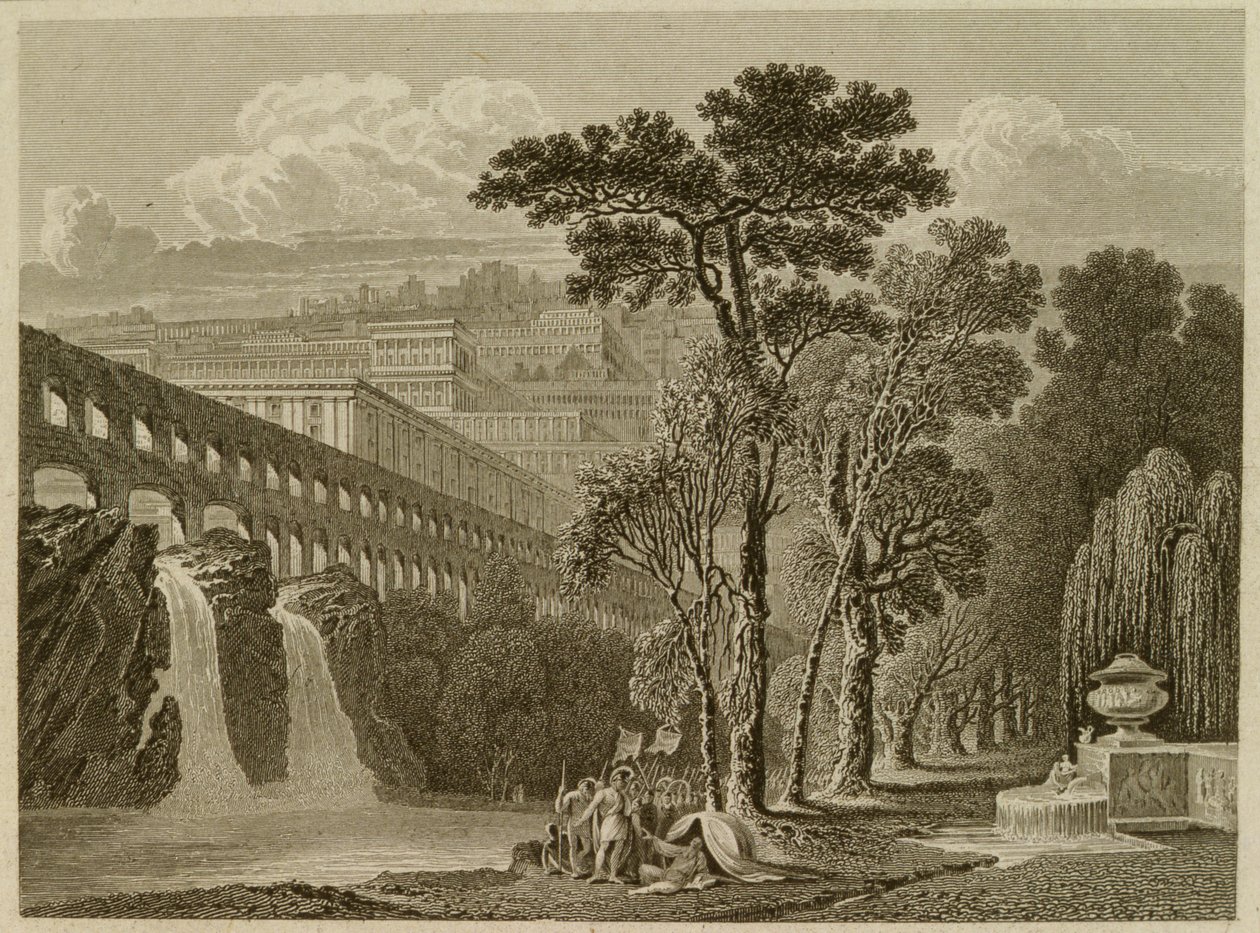 Alexander和Diogenes，由Edward Francis Finden（1791-1857）雕刻 作者 约翰后马丁