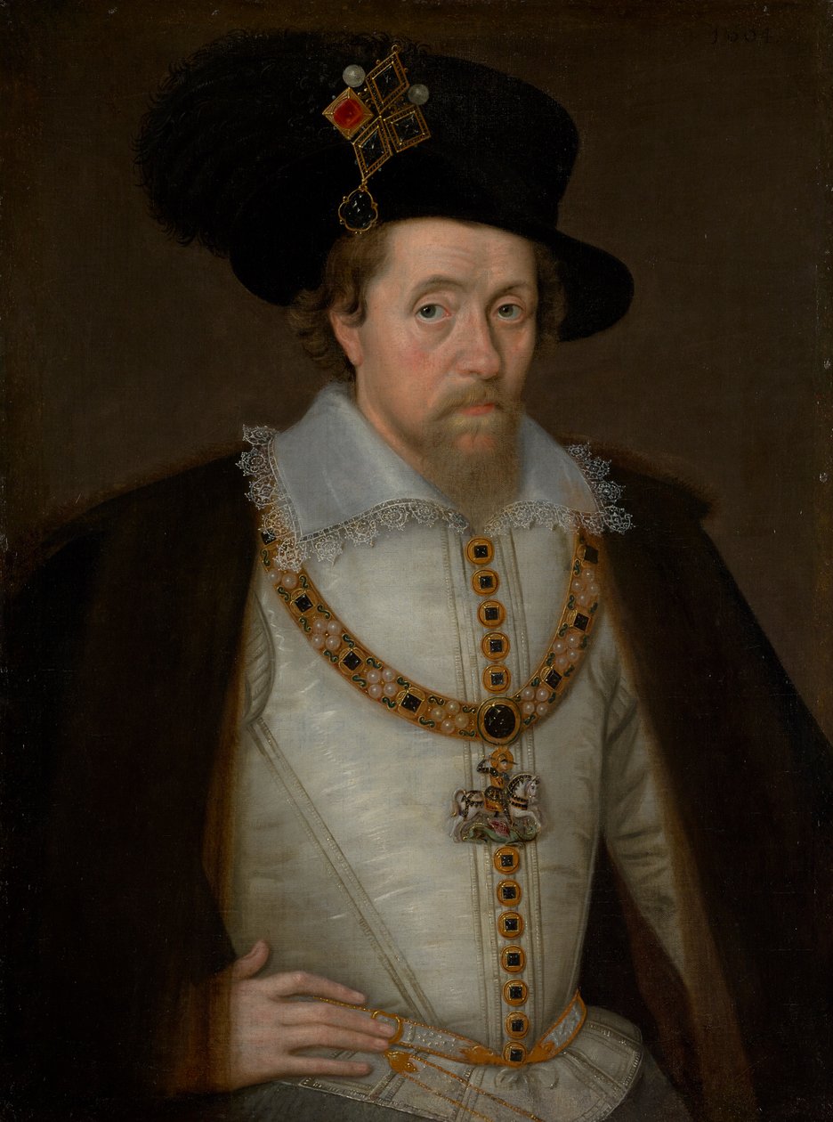詹姆斯六世和一世，1566 - 1625 年，苏格兰国王 1567 - 1625 年，英格兰和爱尔兰国王 1603 - 1625 年 作者 约翰·德·克里茨