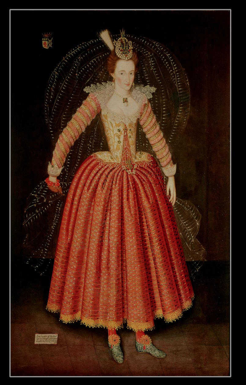 露西·哈灵顿，贝德福德伯爵夫人，穿着由Inigo Jones设计的面具服装，1606年 作者 约翰·德·克里茨