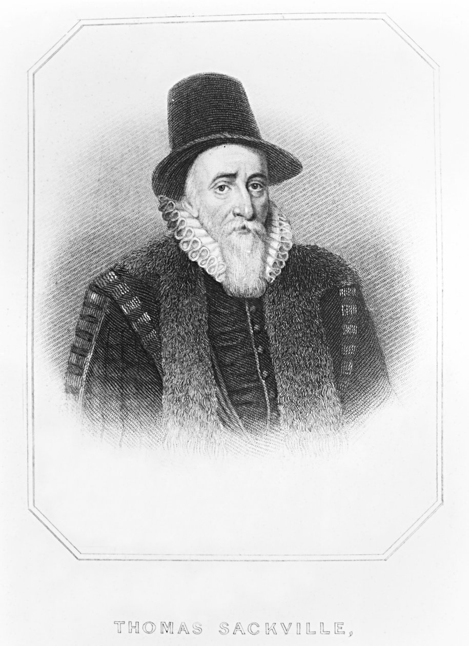 托马斯·萨克维尔（1536-1608）的肖像多塞特第一伯爵，来自&39;洛奇的英国肖像&39;，1823年 作者 约翰·德·克里茨