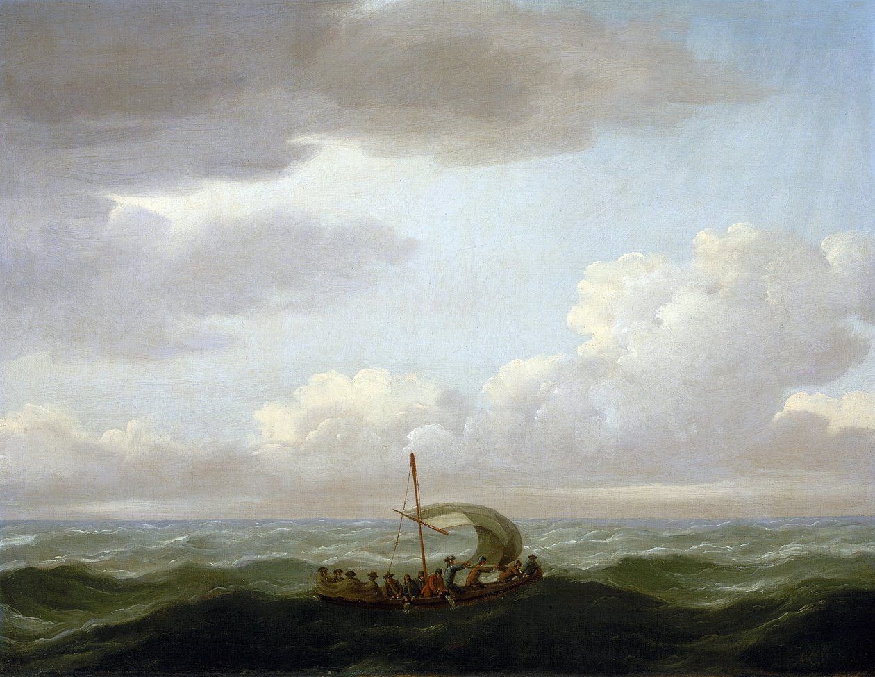 勒克斯伯勒号 "救生艇上的船员。油画，约 1727 年，作者约翰-克莱夫利（1712-1777 年）。 作者 约翰·克里夫利