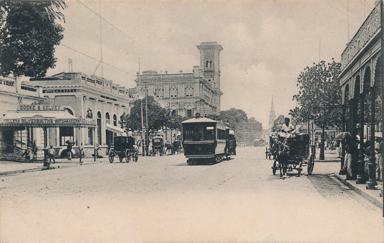 从南方看老法院街。加尔各答》，约1910年。 作者 约翰斯顿和霍夫曼