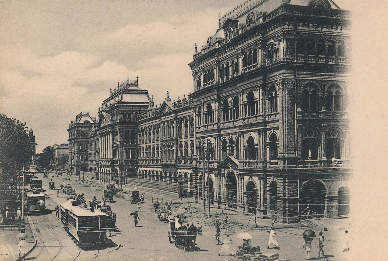 加尔各答作家楼的景色》，约1910年。 作者 约翰斯顿和霍夫曼
