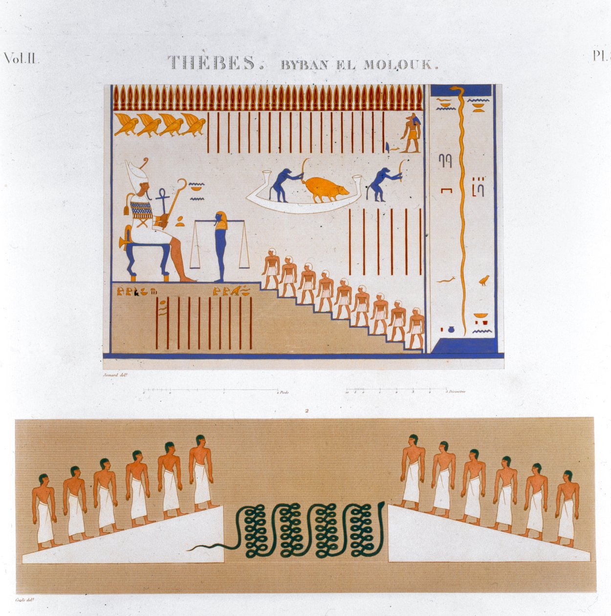 来自埃及底比斯Byban el Molouk的壁画插图，1822年 作者 约玛